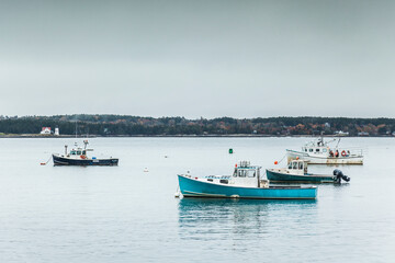 Naklejka na ściany i meble USA, Maine Five Islands. Fishing boats.