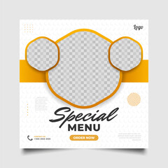 Social Media Post or Banner Template for Food or Drink Promotion. Layout design for marketing on social media