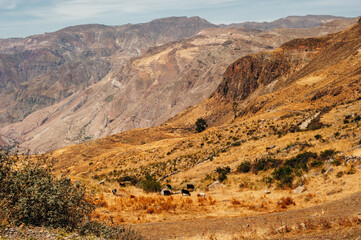 Picturesque mountains in Peru. Highlands of Peru, valley Kolka.