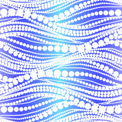 Round beads waves seamless pattern. Modern abstract repeating pattern. Print on fabric and wallpaper.