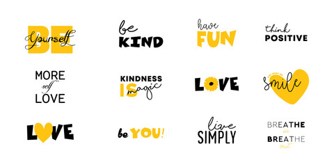 Quote set for t-shirt design. vector graphic of lettering for mug design, clothing, hoodies, tees, etc.