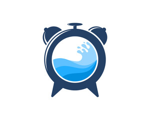 Clock time with laundry washing machine inside