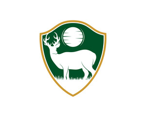 Deer silhouette inside the shield protection