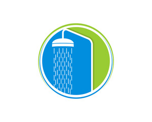 Bath shower in the circle logo
