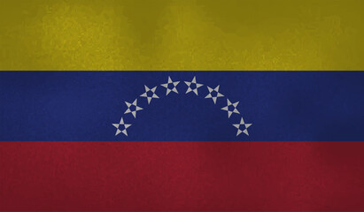 Grunge Venezuela flag. Venezuela flag with waving grunge texture.