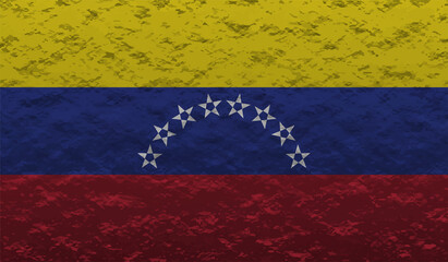 Grunge Venezuela flag. Venezuela flag with waving grunge texture.