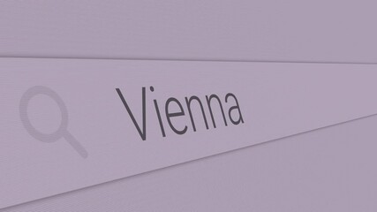 Vienna - Typing the best places to visit in Europe in the search bar concept