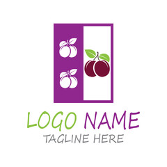 Plum logo vector icon design template