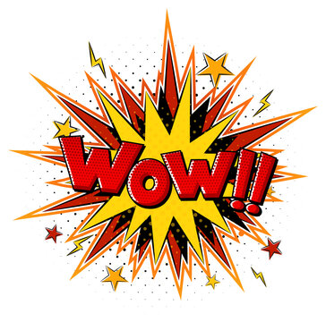 recommend clip art: WOW word on bomb explosion isolated