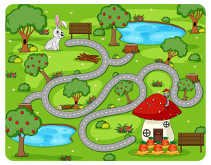 Cute cartoon maze game template