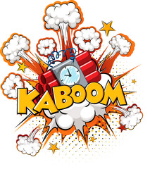 Comic speech bubble with kaboom text