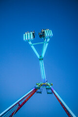USA, Massachusetts, Cape Ann, Gloucester. Saint Peters Fiesta, Freak Out carnival ride