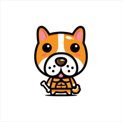 The cute dog animal cartoon character design has a muscular body