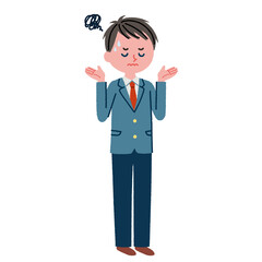 男子高校生のイラスト素材(全身)