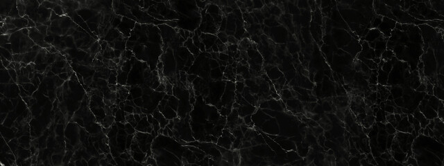 Panorama black marble stone texture for background or luxurious tiles floor and wallpaper decorative design.