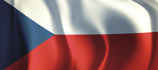 3D rendering of the wave Czech flag.