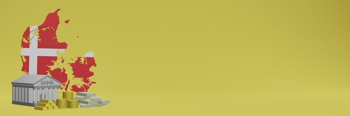 Bank with gold coins in denmark
for social media tv and website background covers can be used to display data or infographics in 3d rendering.