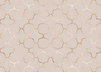 Obraz premium Elegant gold geometric seamless pattern in moroccan style.