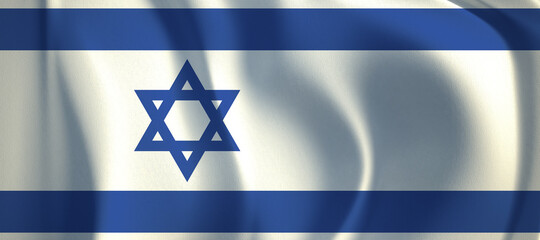 3D rendering of the wave Israel flag.