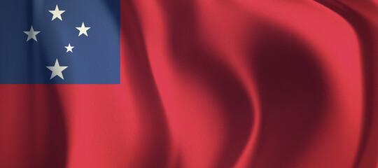 3D rendering of the wave Samoa flag.