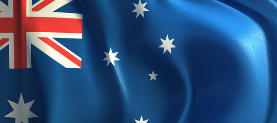 3D rendering of the wave Australia flag.