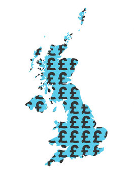 British map with pound sign