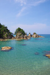 日本　鳥取県　浦富海岸の絶景　綺麗な海