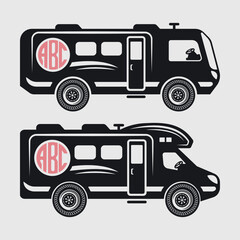 Class A Motorhome | Camping | Caper | Camping Car | Camp  Car | Camp Truck | Camp Sign | Circle Monogram
