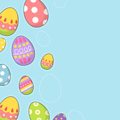 Easter card with easter eggs background