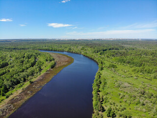 Aerial view of Lake Kholunovo (Kirov, Russia)