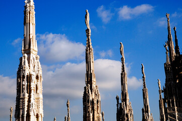 statues on top of cathedral 