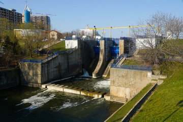 Ciurel Dam, Bucharest, Romania. Photo during the day.