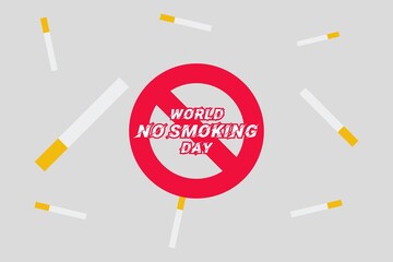 World No Smoking day vector design. Tobacco day isolated background. Reject cigarettes for health. T-shirt, poster, and banner design 
