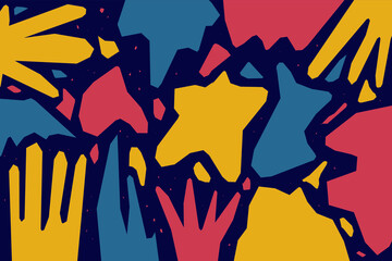 hand drawn illustration with abstract shape organic and nature background and pattern seamless