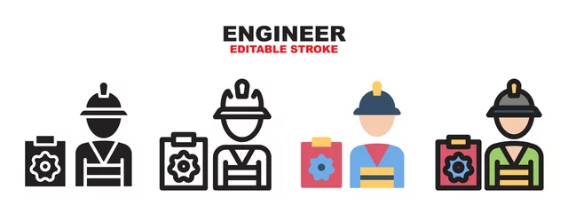 Fototapeten Engineer icon set with different styles. Editable stroke and pixel perfect. Can be used for web, mobile, ui and more. © Iftachul
