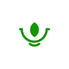 Simple Logo Icon Symbol Eco Healthy Food Vector Design.