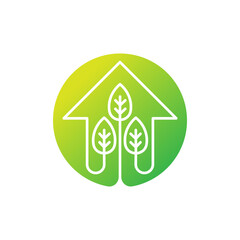 Green Eco Home Logo Icon Vector design illustration. Ecology Home logo icon design concept vector template. Trendy Eco Smart House vector icon design for website, symbol, logo, icon, sign, app, UI