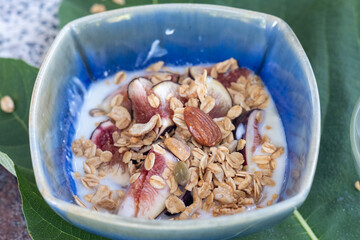 Yogurt recipe mixed with fresh figs.