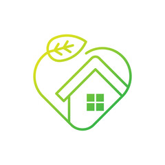 Green Eco Home Logo Icon Vector design illustration. Ecology Home logo icon design concept vector template. Trendy Eco Smart House vector icon design for website, symbol, logo, icon, sign, app, UI