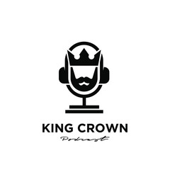 king crown knight podcast logo icon design