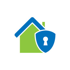 Home Security Logo Icon vector design illustration. Home Security with Shield Logo icon design concept for House and Real Estate. Smart House Secure design for website, symbol, logo, icon, app, UI.
