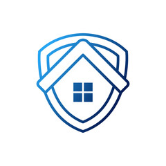 Home Security Logo Icon vector design illustration. Home Security with Shield Logo icon design concept for House and Real Estate. Smart House Secure design for website, symbol, logo, icon, app, UI.
