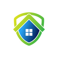 Home Security Logo Icon vector design illustration. Home Security with Shield Logo icon design concept for House and Real Estate. Smart House Secure design for website, symbol, logo, icon, app, UI.