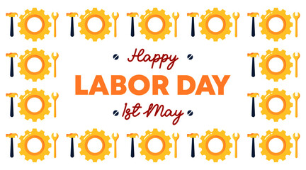 Happy international labor day background illustration vector.