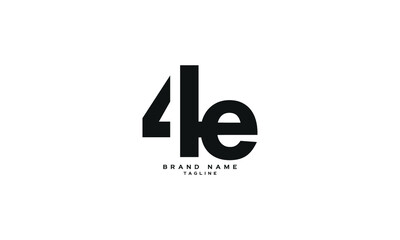 L4E, 4E, Abstract initial monogram letter alphabet logo design