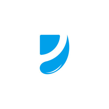 letter d abstract drop water splash symbol logo vector