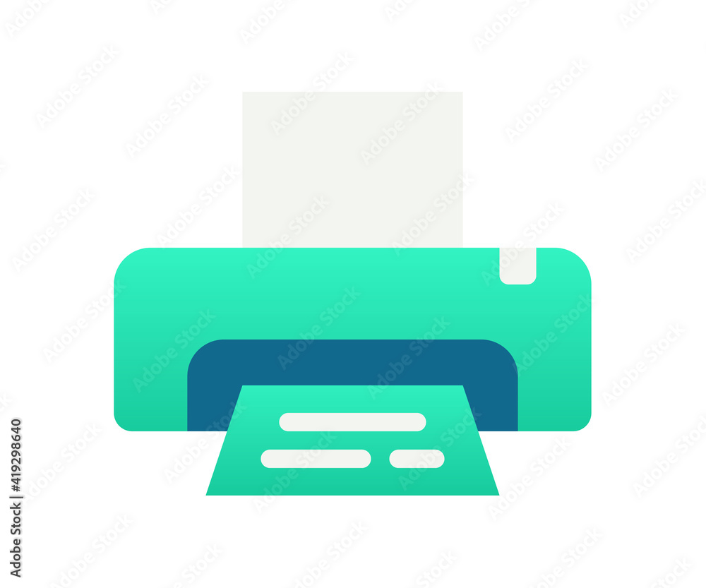 Poster printer office print single isolated icon with gradient style