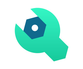 Obraz premium gear setting configuration single isolated icon with gradient style