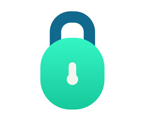 lock security padlock single isolated icon with gradient style