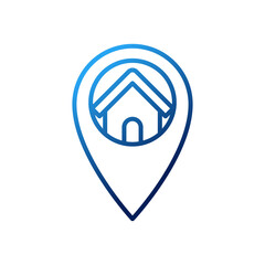 Home Logo icon vector design illustration. House with Location design concept for Home, Real Estate, Building, Apartment, construction and architecture business. Modern Home Location design concept.